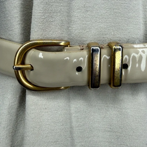 J. Crew Cream Belt with Gold Buckle - Picture 6 of 7